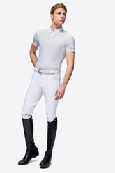 RG Men's Jersey S/S Zip Competition Polo - Light Grey
